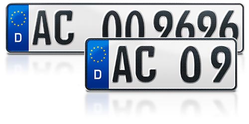 Carbon EU-Kennzeichen 520 und 360